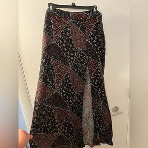 Floral Maxi High Slit Skirt